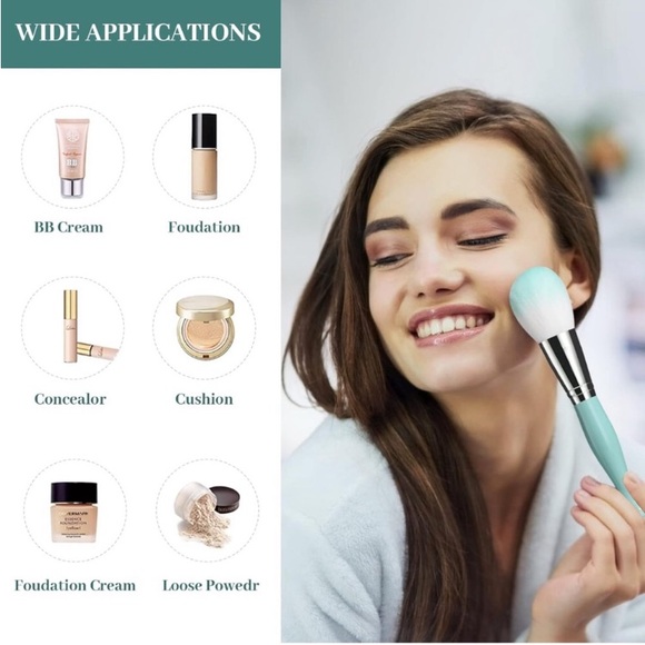 Mermaid Ocean Sea Vibes Mint Green 12 Makeup Blending Brushes | Face Eyes | NEW - Picture 5 of 6